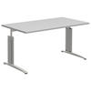 SCHREIBTISCH 160/80/70-82 cm  in Grau, Alufarben  - Alufarben/Grau, Konventionell, Holzwerkstoff/Metall (160/80/70-82cm) - Moderano