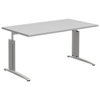 SCHREIBTISCH 160/80/70-82 cm  in Grau, Alufarben  - Alufarben/Grau, Konventionell, Holzwerkstoff/Metall (160/80/70-82cm) - Moderano