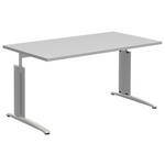 SCHREIBTISCH 160/80/70-82 cm  in Grau, Alufarben  - Alufarben/Grau, KONVENTIONELL, Holzwerkstoff/Metall (160/80/70-82cm) - Moderano