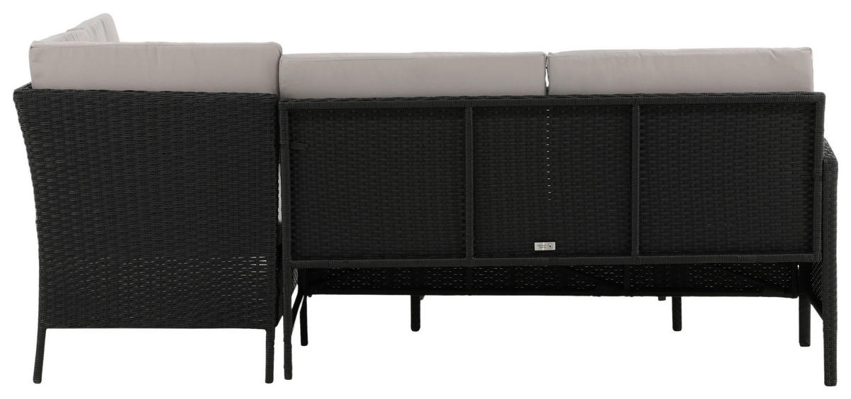 DINING-LOUNGESET  - Schwarz/Grau, KONVENTIONELL, Kunststoff - Gardenson
