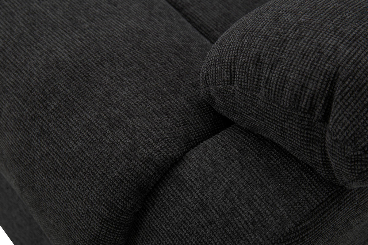 SITZGARNITUR VERONA Leinenoptik Dunkelgrau  - Dunkelgrau/Schwarz, Design, Kunststoff/Textil (84,5/133,5/100,5/92cm) - Livetastic