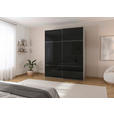 SCHWEBETÜRENSCHRANK 162/223/68 cm 2-türig Grau, Schwarz  - Chromfarben/Schwarz, KONVENTIONELL, Glas/Holzwerkstoff (162/223/68cm) - Novel