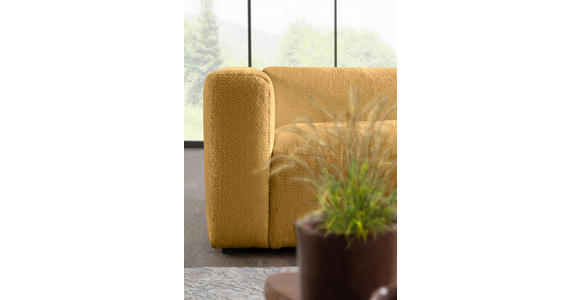 ECKSOFA  in Chenille Senfgelb  323/178 cm  - Senfgelb/Schwarz, MODERN, Kunststoff/Textil (323/178cm) - Carryhome