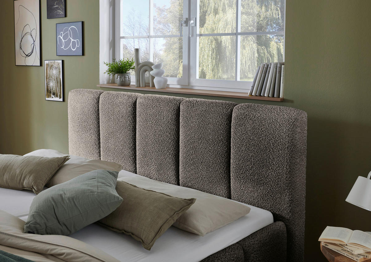 POLSTERBETT 180/200 cm  in Anthrazit  - Anthrazit/Schwarz, Design, Holz/Textil (180/200cm) - Xora