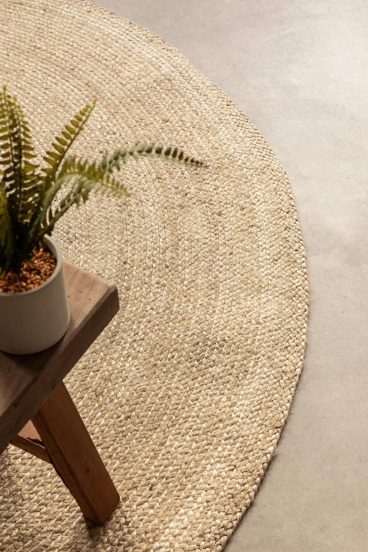 JUTETEPPICH 140 cm Jute Braided Champagner  - Champagner, Design, Textil (140cm)