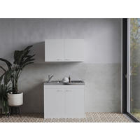 MINIKÜCHE 100 cm   in Weiß  - Weiß, Basics, Holzwerkstoff/Kunststoff (100cm) - Respekta