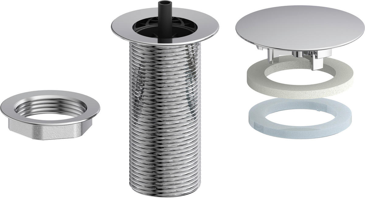 ABLAUFVENTIL  - Chromfarben, Basics, Metall (7,0/6,5cm) - Xora