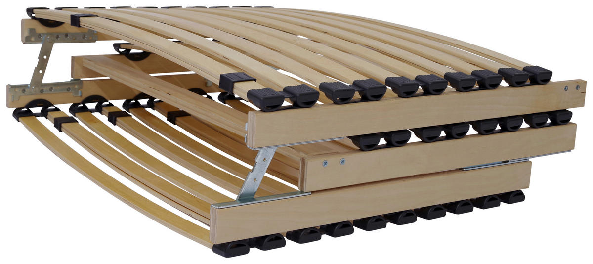 LATTENROST 100/200 cm Mittelzone verstellbar, Birke, Buche  - Birkefarben/Buchefarben, Basics, Holz (100/200cm) - Boxxx