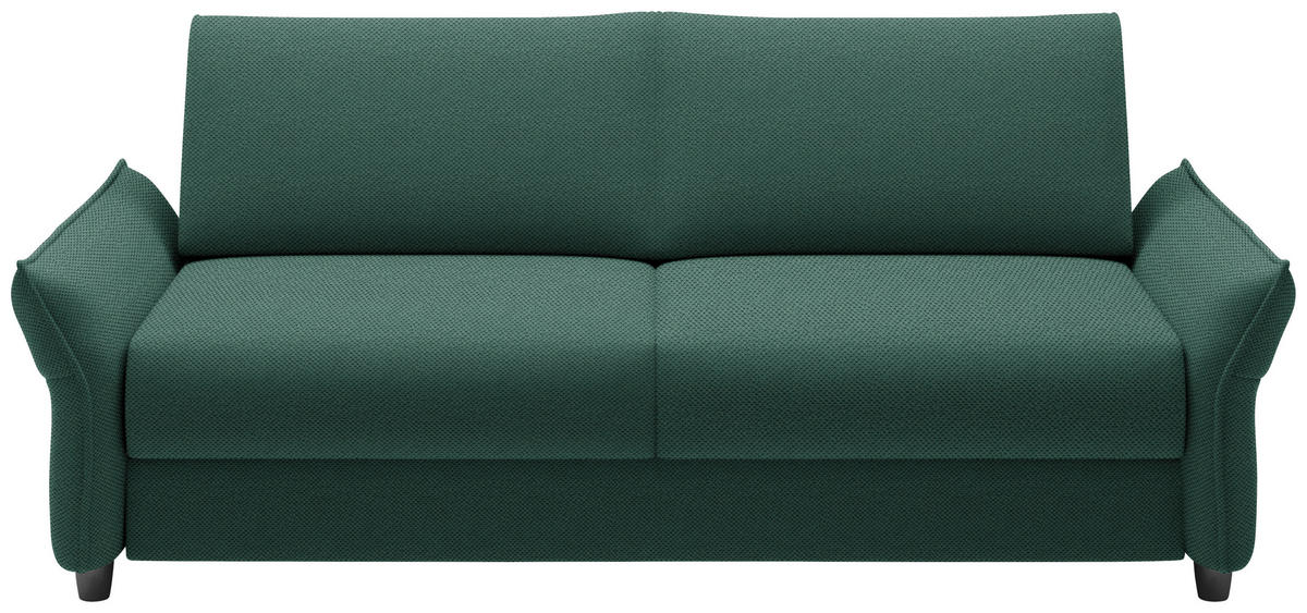 SCHLAFSOFA Webstoff Waldgrün ,[ ]}Stoffauswahl, Armteil links, Armteil rechts  - Waldgrün/Schwarz, Konventionell, Kunststoff/Textil (198/82/106cm) - Ti'me