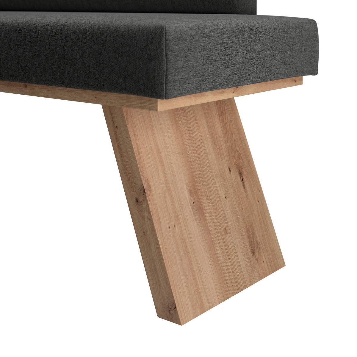ECKBANK 150/185 cm Webstoff Schwarz   - Eichefarben/Schwarz, KONVENTIONELL, Textil (150/185cm)