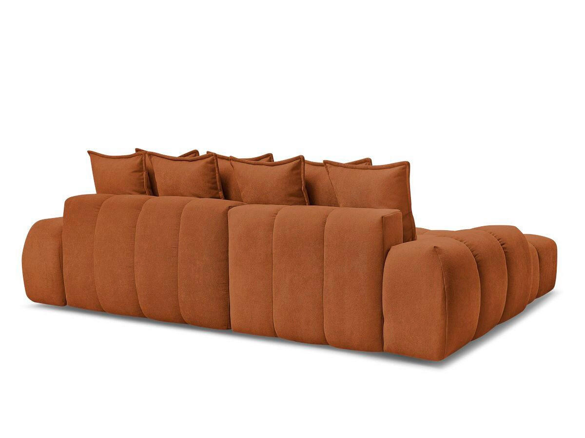 ECKSCHLAFSOFA EVEREST  mit Rücken echt, Armteil links, Armteil rechts Struktur Orange  - Schwarz/Orange, MODERN, Kunststoff/Textil (180/318cm) - Livetastic
