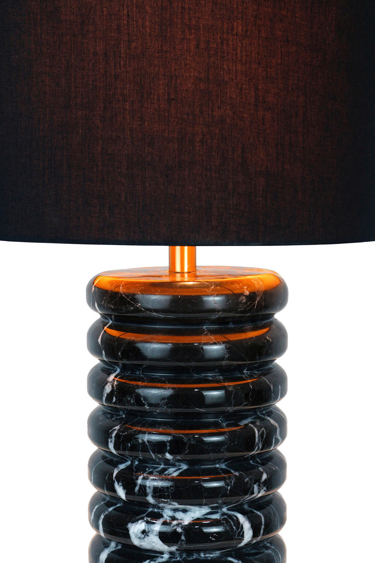 TISCHLEUCHTE 14/65/14 cm   - Schwarz, Design, Textil/Stein (14/65/14cm) - P & B