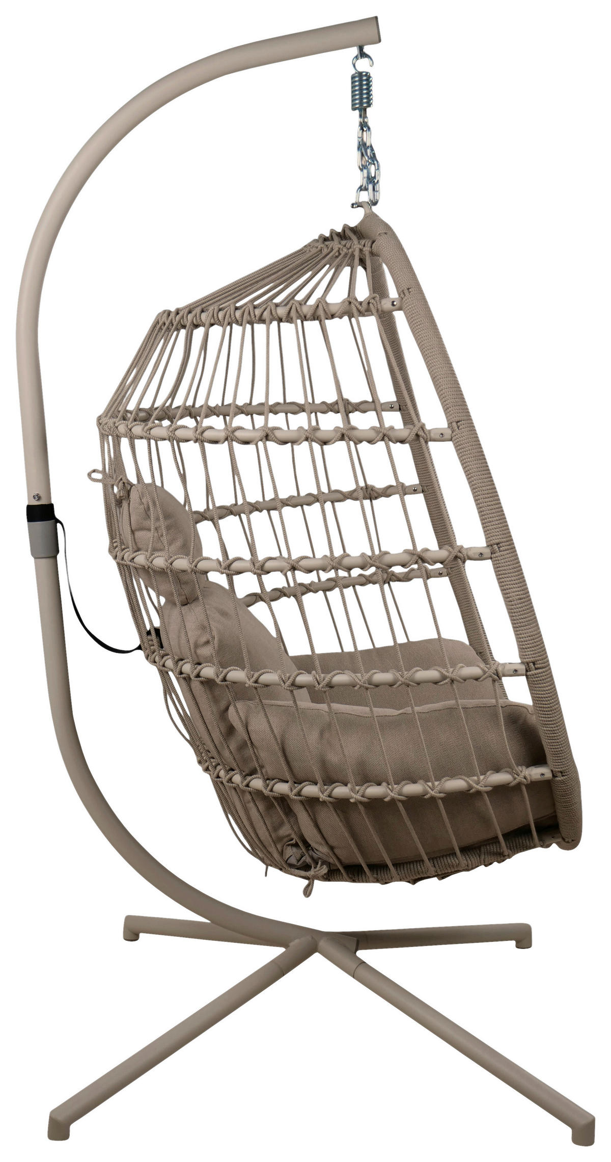 HÄNGESESSEL 110/196/100 cm Stahl  - Elfenbein/Beige, KONVENTIONELL, Textil/Metall (110/196/100cm)