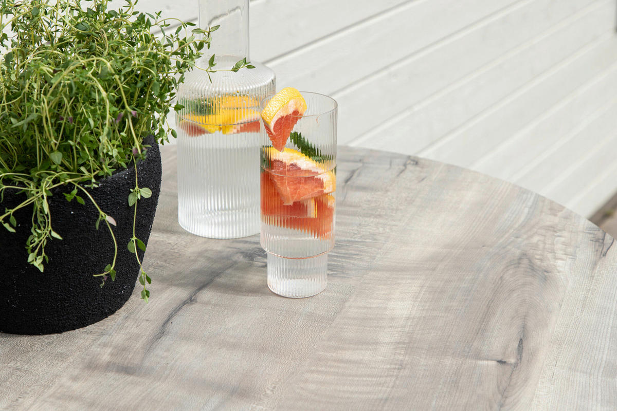 GARTENTISCH Metall, Kunststoff Grau, Weiß rund  - Weiß/Grau, MODERN, Kunststoff/Metall (70/100cm) - Gardenson