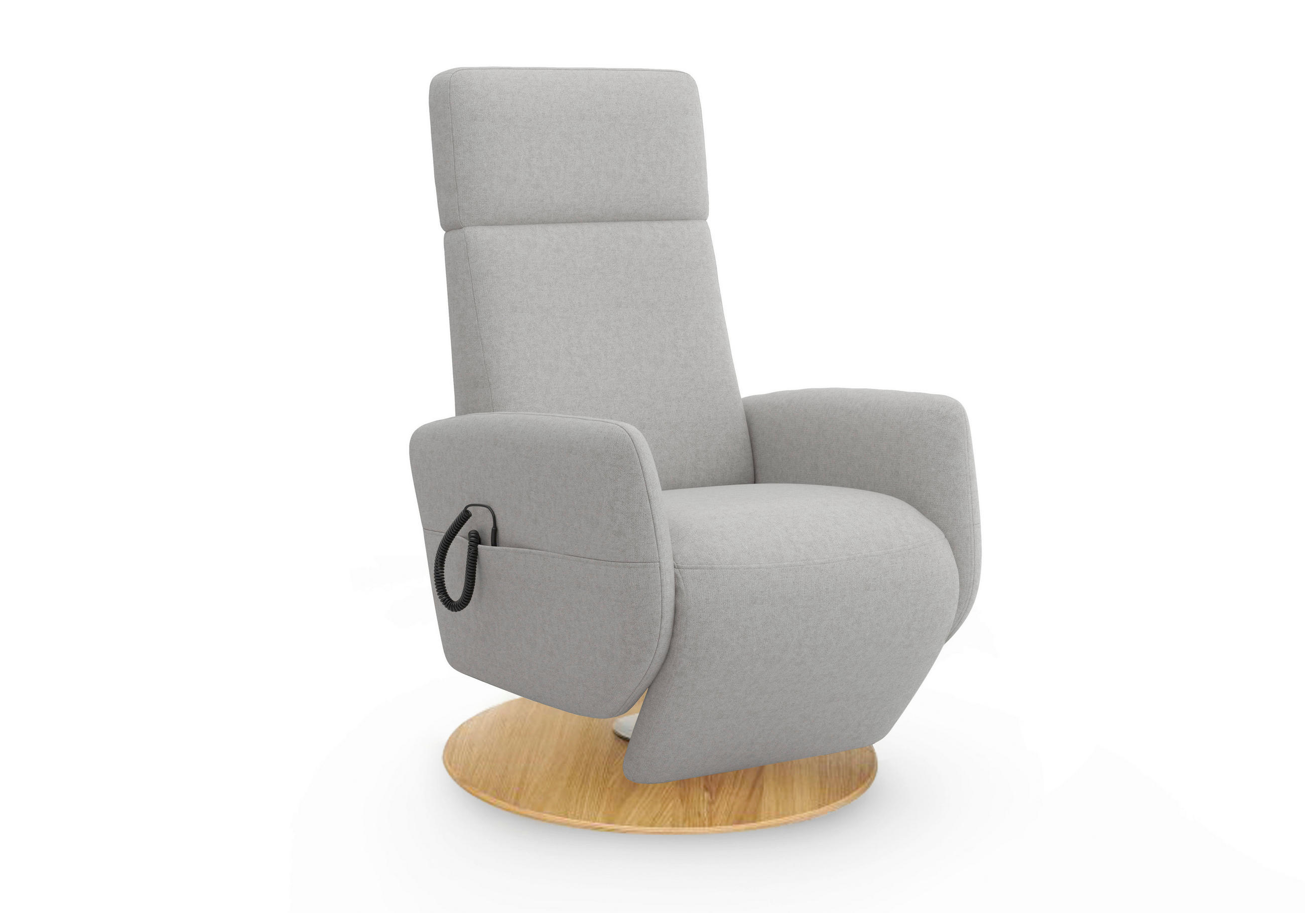 RELAXSESSEL in Textil Hellgrau  - Eichefarben/Hellgrau, KONVENTIONELL, Holz/Textil (71/110/82cm) - Sit & More