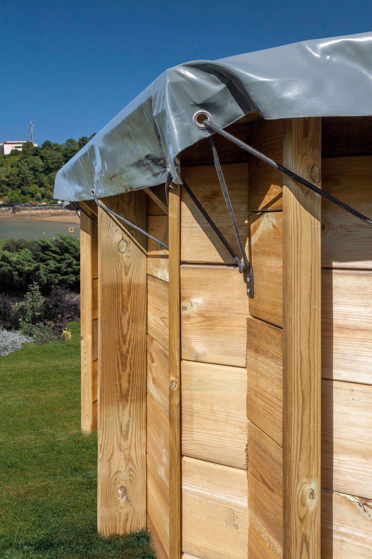 POOLABDECKPLANE 677/452 cm  - Grau, KONVENTIONELL, Kunststoff (677/452cm) - Gre