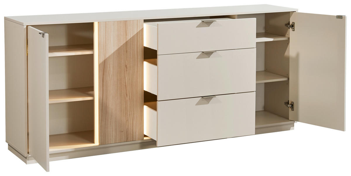 WOHNWAND  in Kaschmir  238/202/40 cm  - Kaschmir/Silberfarben, Design, Holzwerkstoff/Kunststoff (238/202/40cm) - MID.YOU