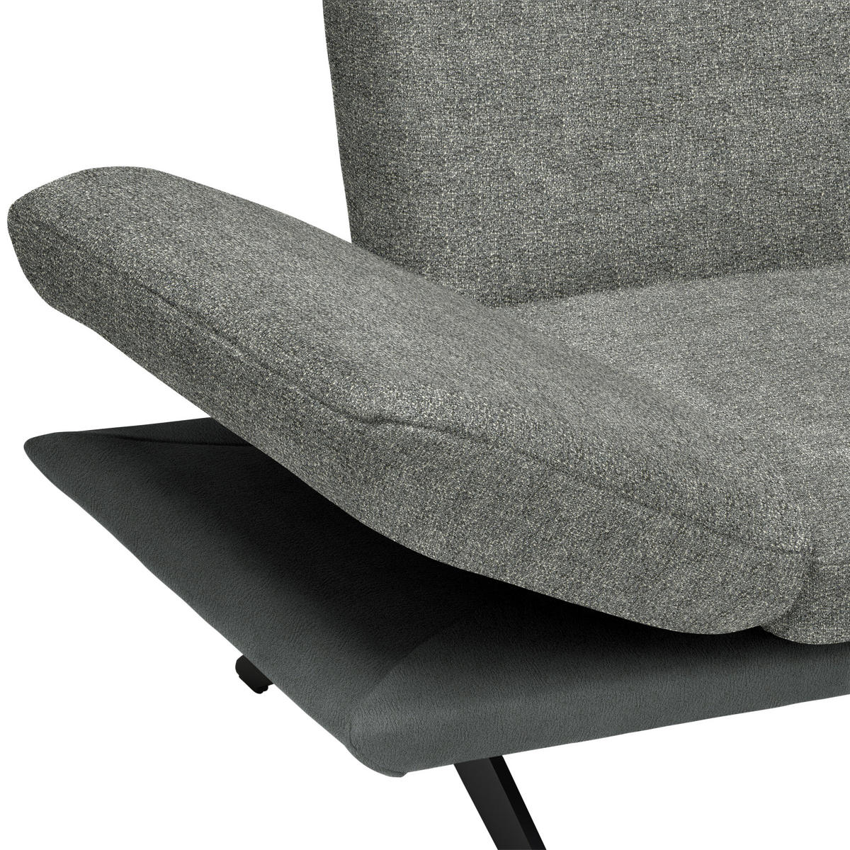 ECKSOFA Chenille, Flachgewebe Grau  - Schwarz/Grau, Design, Textil/Metall (270/239cm) - Koinor