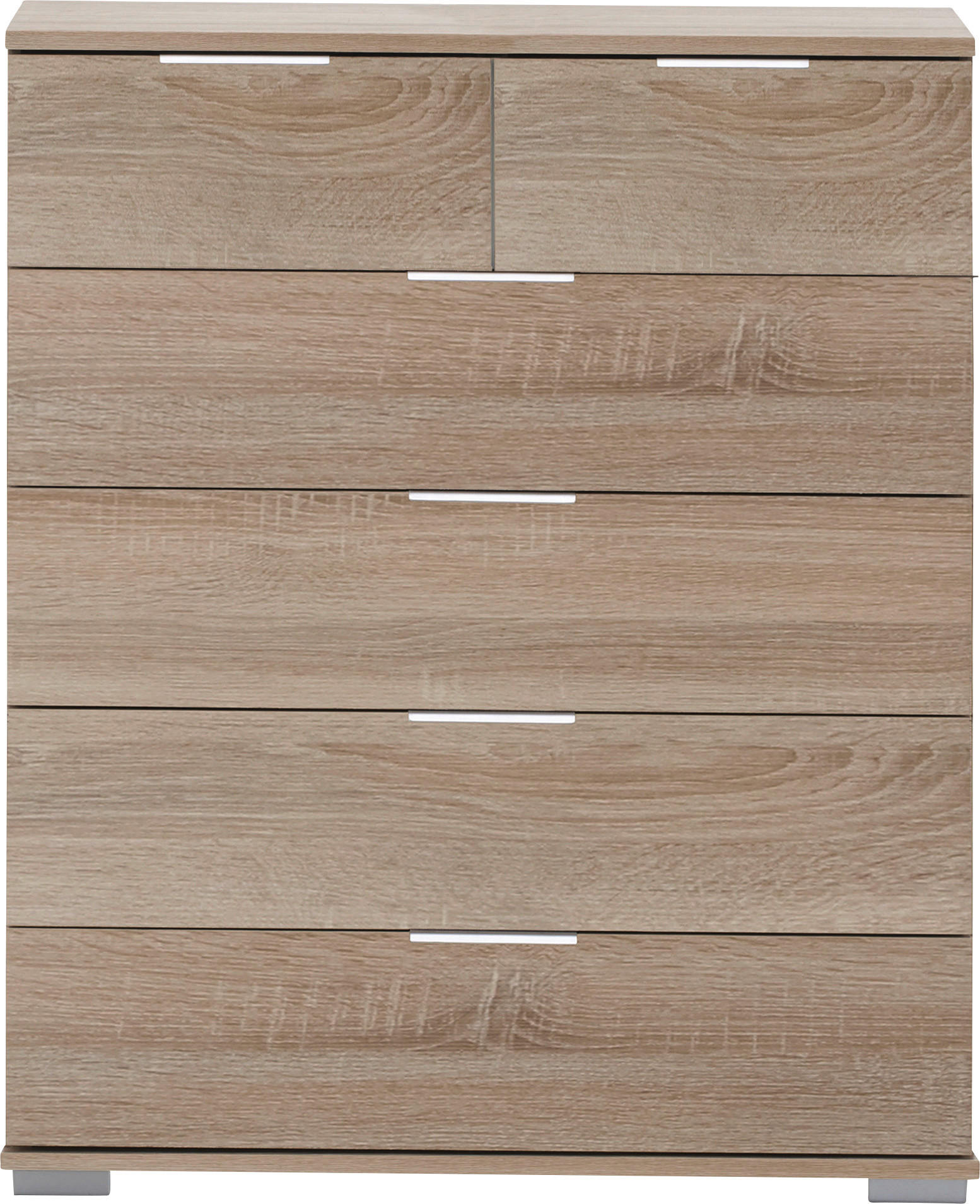 KOMMODE  in 82/102/42 cm  - Chromfarben/Eichefarben, Design, Holzwerkstoff/Kunststoff (82/102/42cm) - Carryhome