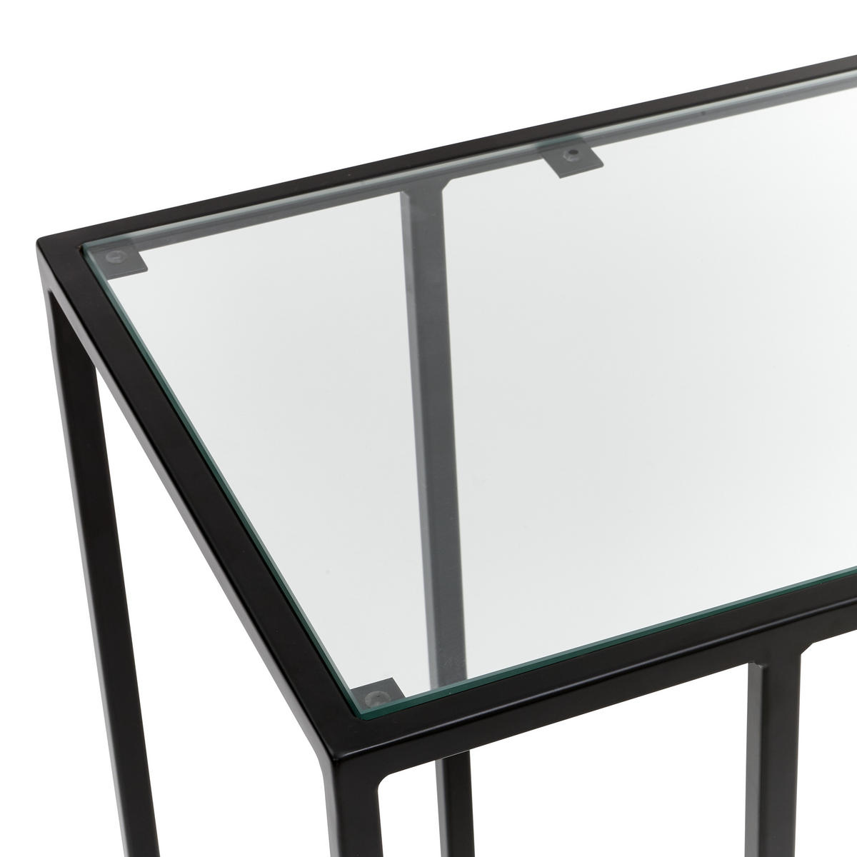 BEISTELLTISCH in Metall, Glas 45/35/65 cm  - Schwarz, Design, Glas/Metall (45/35/65cm) - Novel