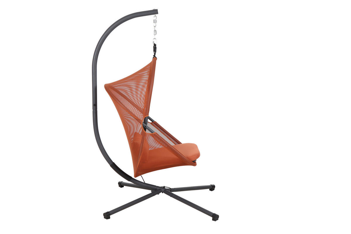 HÄNGESESSEL 123/195/106 cm  - Anthrazit/Rot, KONVENTIONELL, Kunststoff/Textil (123/195/106cm) - Siena Garden