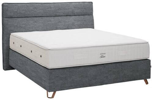 BOXSPRINGBETT 180/200 cm  in Dunkelgrau  - Dunkelgrau/Kupferfarben, Konventionell, Textil/Metall (180/200cm) - Ambiente