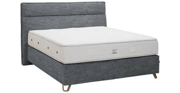 BOXSPRINGBETT 180/200 cm  in Dunkelgrau  - Dunkelgrau/Kupferfarben, KONVENTIONELL, Textil/Metall (180/200cm) - Ambiente