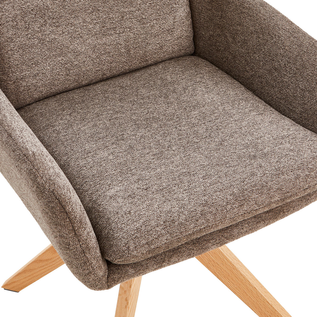 ARMLEHNSTUHL  in Eisen Samt  - Eichefarben/Braun, Modern, Holz/Textil (59/91/64cm) - Livetastic