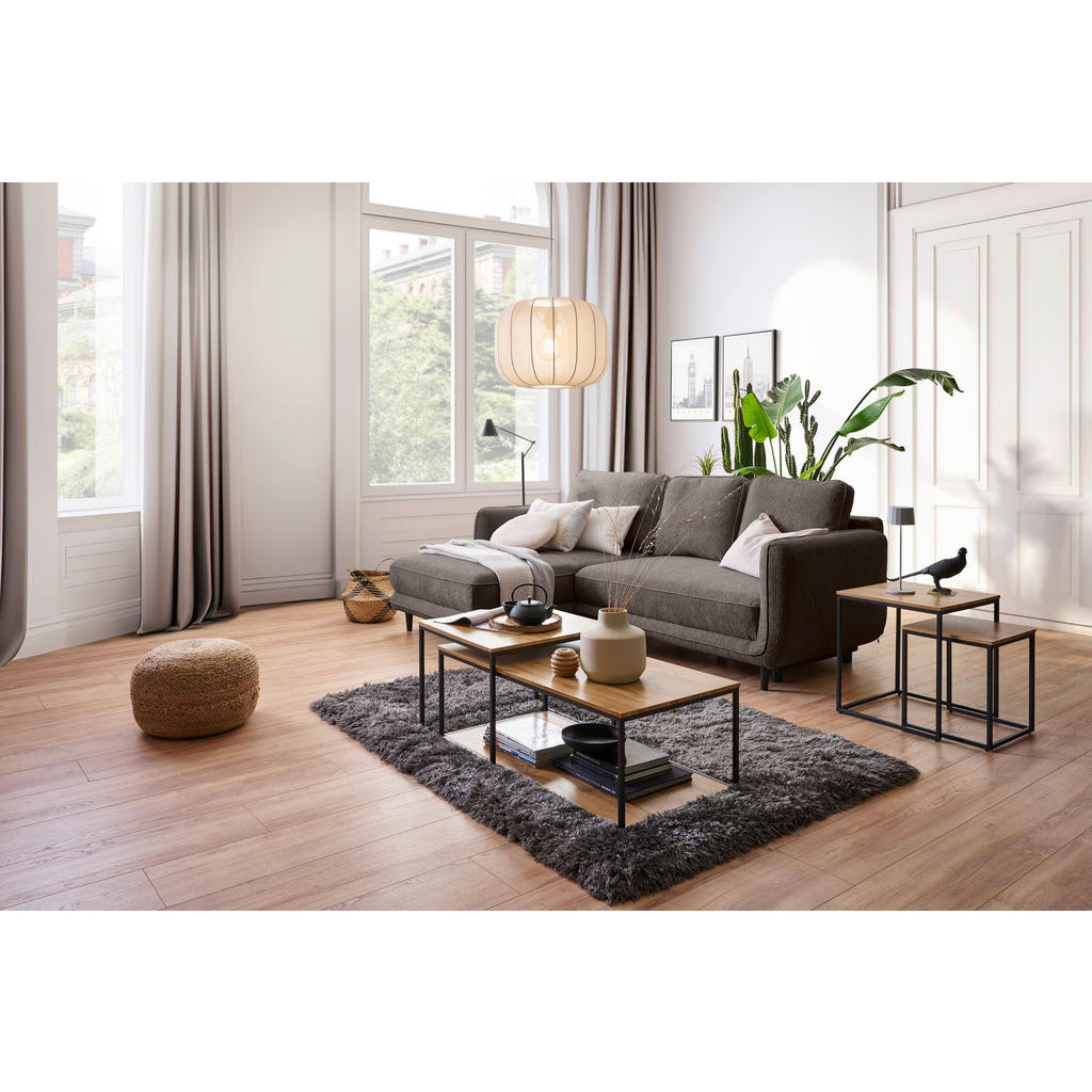 Thumbnail - Carryhome Ecksofa, Taupe, Textil, Buche, massiv, 3-Sitzer, Füllung: Schaumstoffflocken, Ottomane links, L-Form, 247x170 ...
