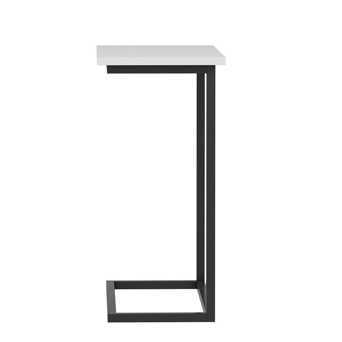 BEISTELLTISCH 64/30/62 cm Narin Beistelltisch Weiß rechteckig  - Schwarz/Weiß, Design, Holzwerkstoff/Metall (64/30/62cm) - Livetastic