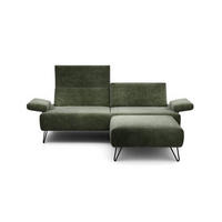 2,5-SITZER in Samt Waldgrün  - Waldgrün/Schwarz, Design, Textil/Metall (204-234/85/86-94cm) - SENSOO