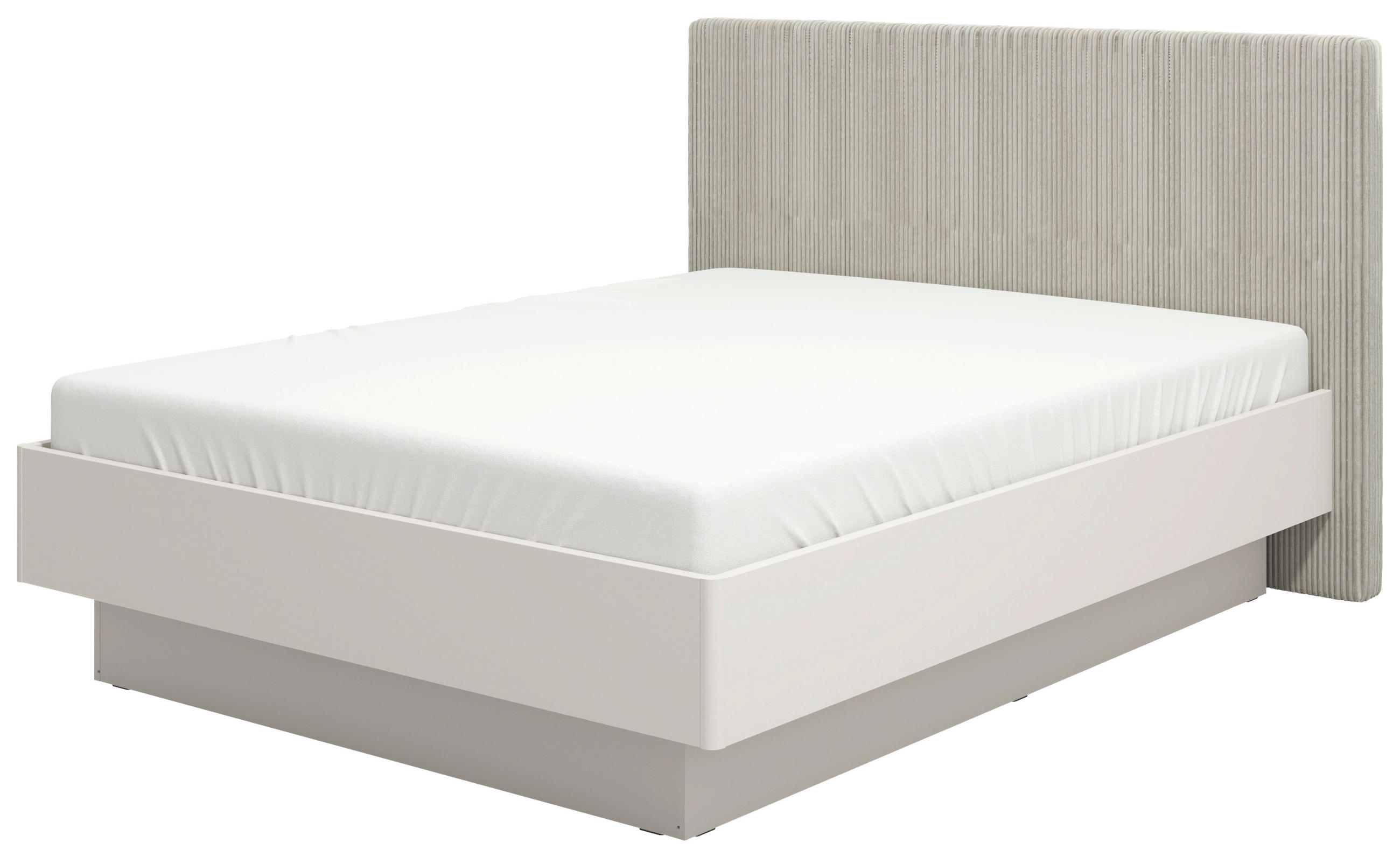 ÁGY 160/200 cm kasmírszínű, szürkésbézs - kasmírszínű/szürkésbézs, Konventionell, faalapú anyag/textil (160/200cm) - Ti'me