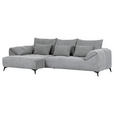 ECKSOFA in Cord Hellgrau  - Hellgrau/Schwarz, KONVENTIONELL, Textil/Metall (176/311cm) - Carryhome