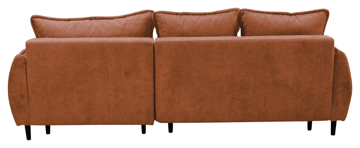 ECKSOFA MURANO Rot Chenille Zierkissen, Rückenkissen, Bettkasten  - Rot/Schwarz, Design, Holz/Textil (242/167cm) - MID.YOU