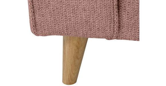 ECKSOFA in Flachgewebe Rosa  - Eichefarben/Rosa, KONVENTIONELL, Holz/Textil (265/159cm) - Carryhome