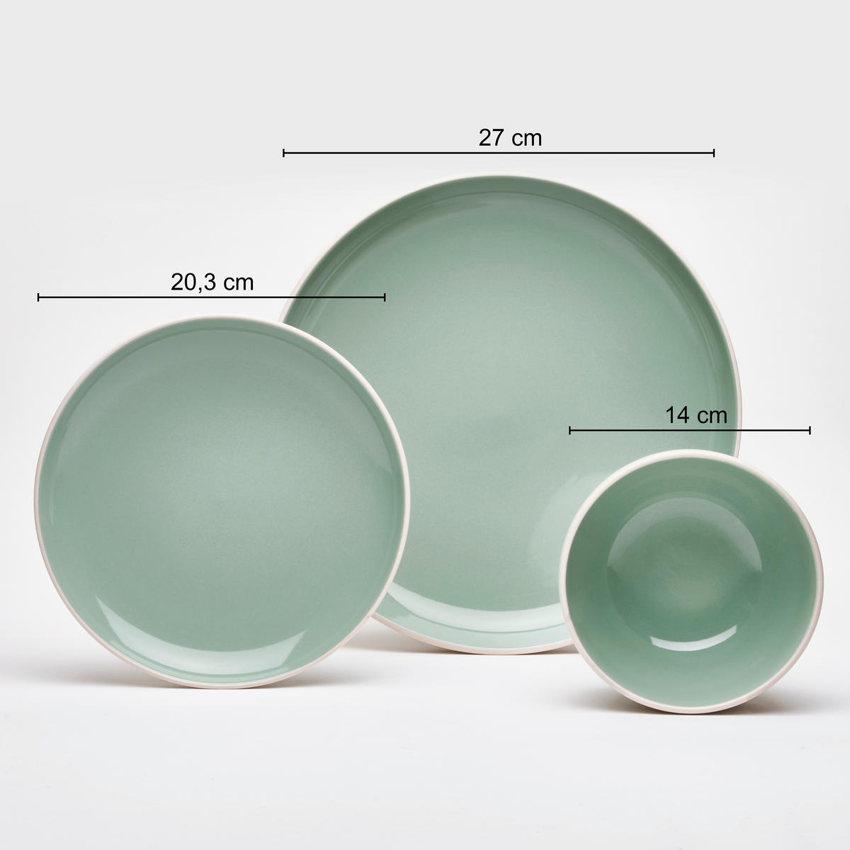 KOMPLETT SERVIS London 16 delar  - ljusgrön, Basics, keramik - Van Well