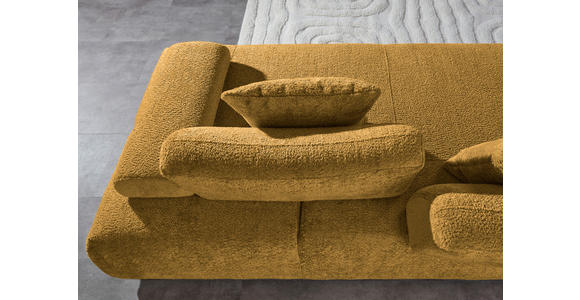 SCHLAFSOFA in Chenille Senfgelb - Senfgelb/Schwarz, KONVENTIONELL, Kunststoff/Textil (235-255/80/116-138cm) - Carryhome