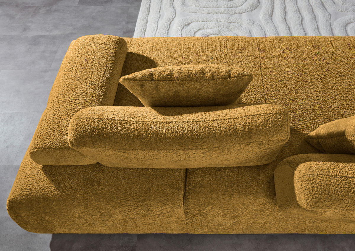 SCHLAFSOFA in Textil Gelb  - Gelb/Schwarz, Konventionell, Kunststoff/Textil (235-255/80/116-138cm) - Carryhome