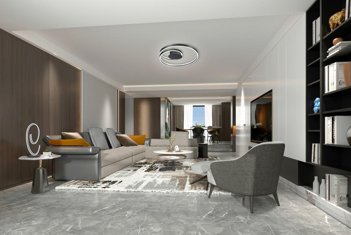 LED-DECKENLEUCHTE 72/12 cm    - Schwarz, LIFESTYLE, Metall (72/12cm) - Cinque