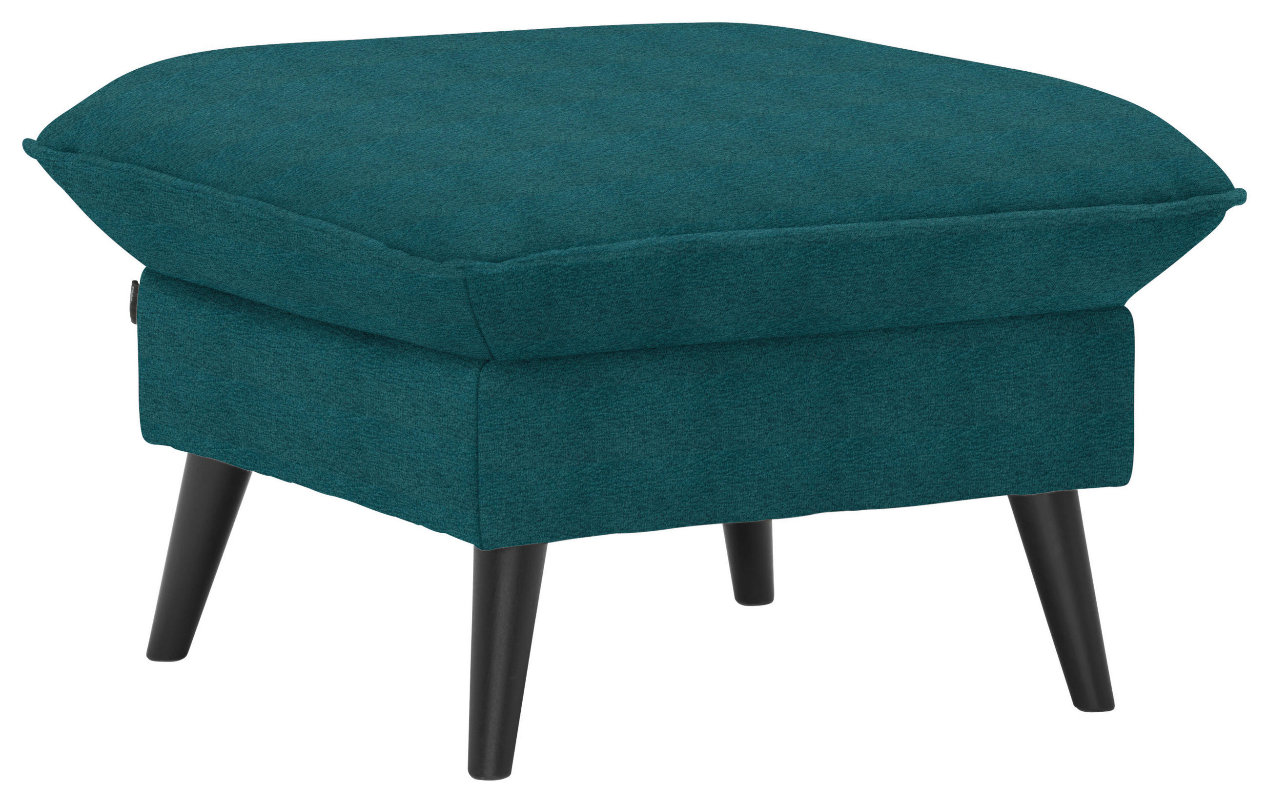 HOCKER Velours Petrol  - Petrol/Schwarz, Design, Holz/Textil (63/44/63cm) - Carryhome