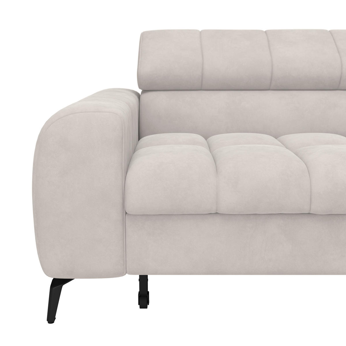 ECKSOFA in Weiss  - Weiss/Schwarz, Trend, Kunststoff/Textil (261/203cm) - Livetastic