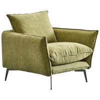 SESSEL Webstoff Olivgrün    - Schwarz/Olivgrün, Design, Textil/Metall (96/84/100cm) - Livetastic