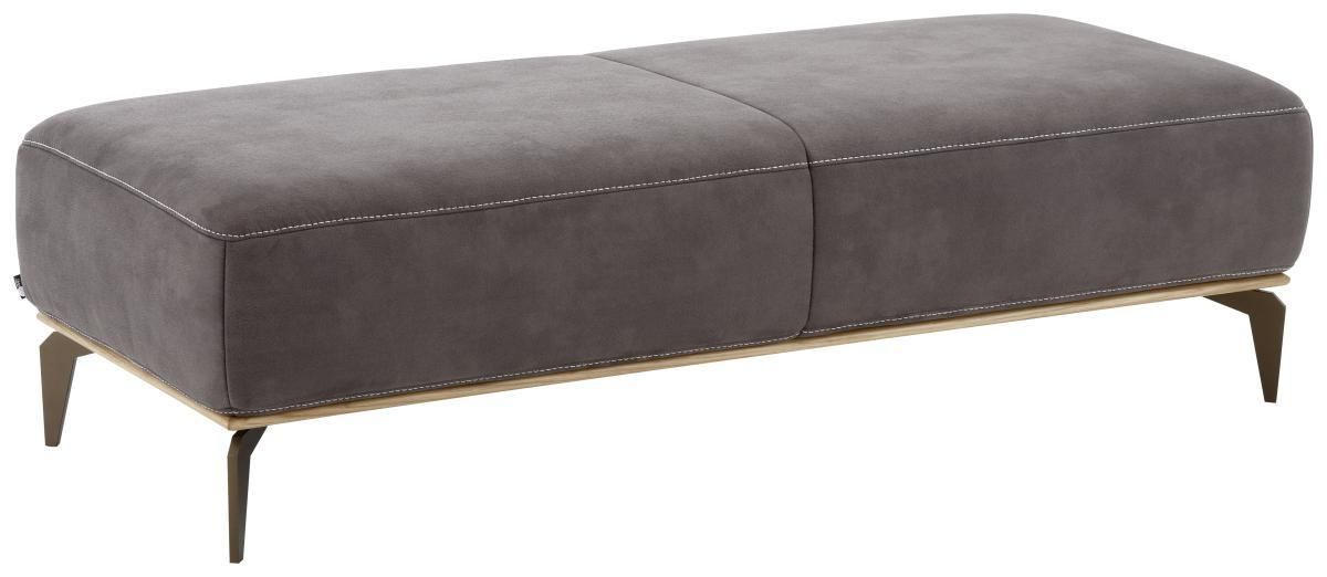 HOCKER Mikrofaser Mokka  - Beige/Bronzefarben, Design, Textil/Metall (151/44/61cm) - Valnatura
