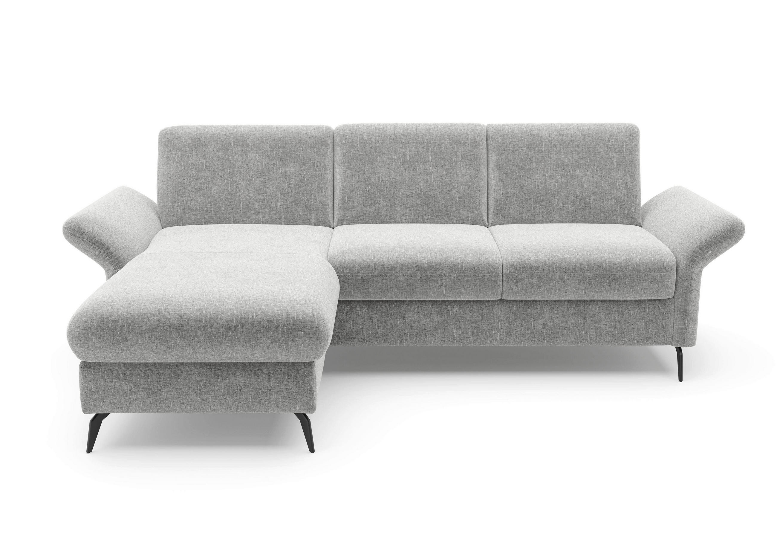 ECKSOFA ROCHELLE E Hellgrau Flachgewebe  - Hellgrau/Schwarz, KONVENTIONELL, Textil/Metall (164/251cm) - Sit & More