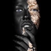 BILD 100/100 cm  - Goldfarben/Schwarz, Design, Kunststoff (100/100cm)