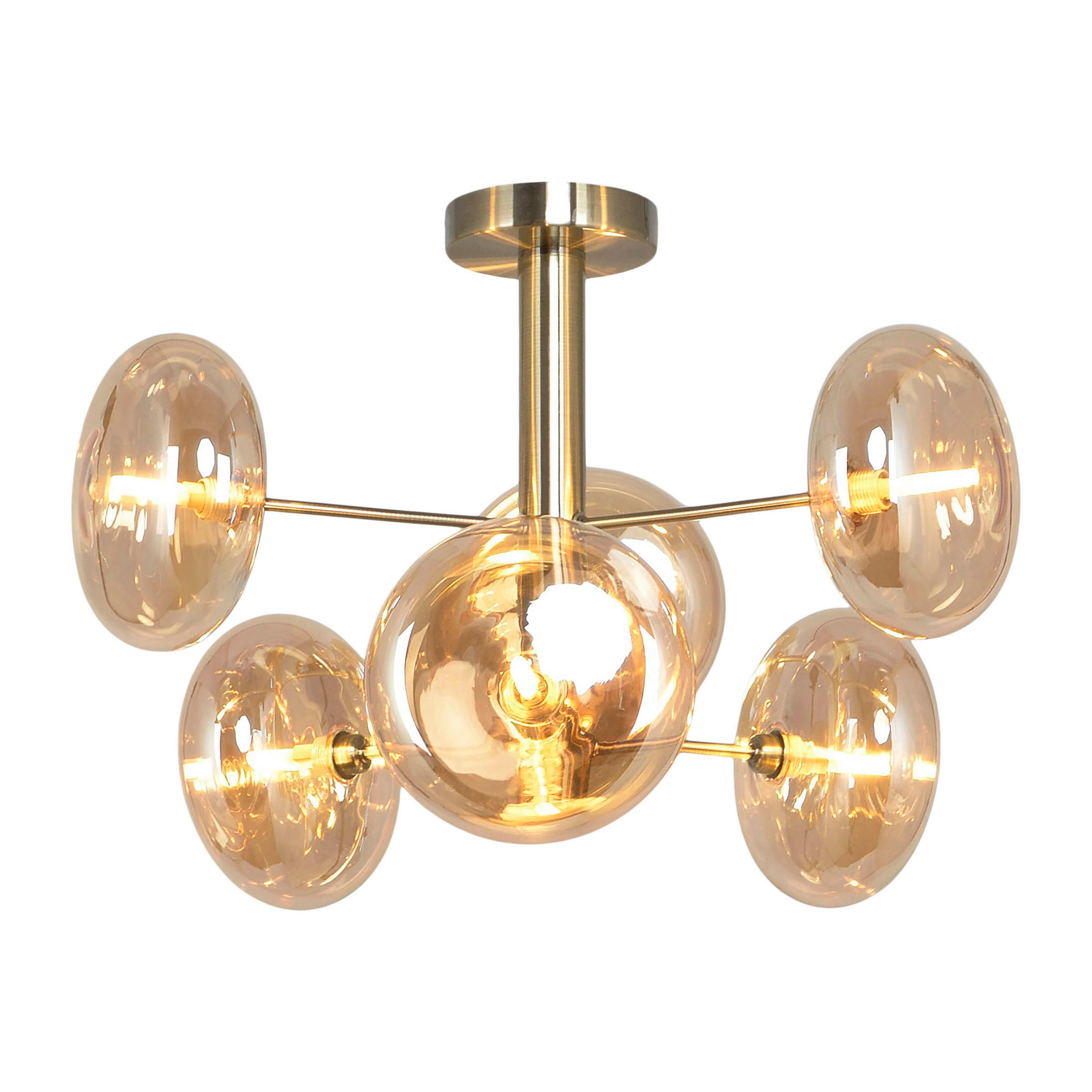DECKENLEUCHTE Orion 53/38 cm   - Messingfarben, Basics, Glas/Metall (53/38cm) - Näve