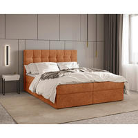 BOXBETT 160/200 cm,  in Kupferfarben, Bettkasten, Topper, H2 + H3 = mittel + fest  - Schwarz/Kupferfarben, MODERN, Holz/Kunststoff (160/200cm) - Livetastic