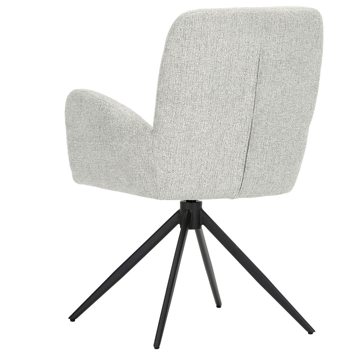 ARMLEHNSTUHL  Wippfunktion, Sitzfläche 360° drehbar, automatische Rückholfunktion Webstoff  Creme, Schwarz  - Creme/Schwarz, MODERN, Textil/Metall (63/91/65cm) - Hom`in