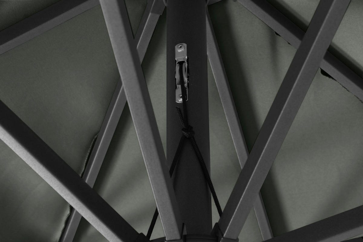 SONNENSCHIRM 300 cm  - Anthrazit/Olivgrün, KONVENTIONELL, Textil/Metall (300/200cm) - Siena Garden