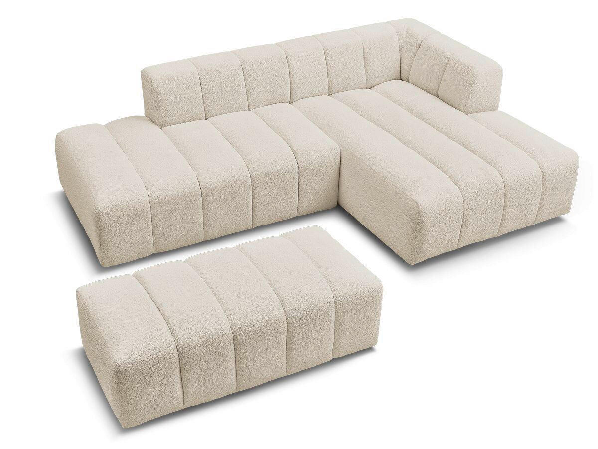 ECKSOFA  ANNECY Beige Bouclé  - Beige/Schwarz, MODERN, Kunststoff/Textil (262/170cm)